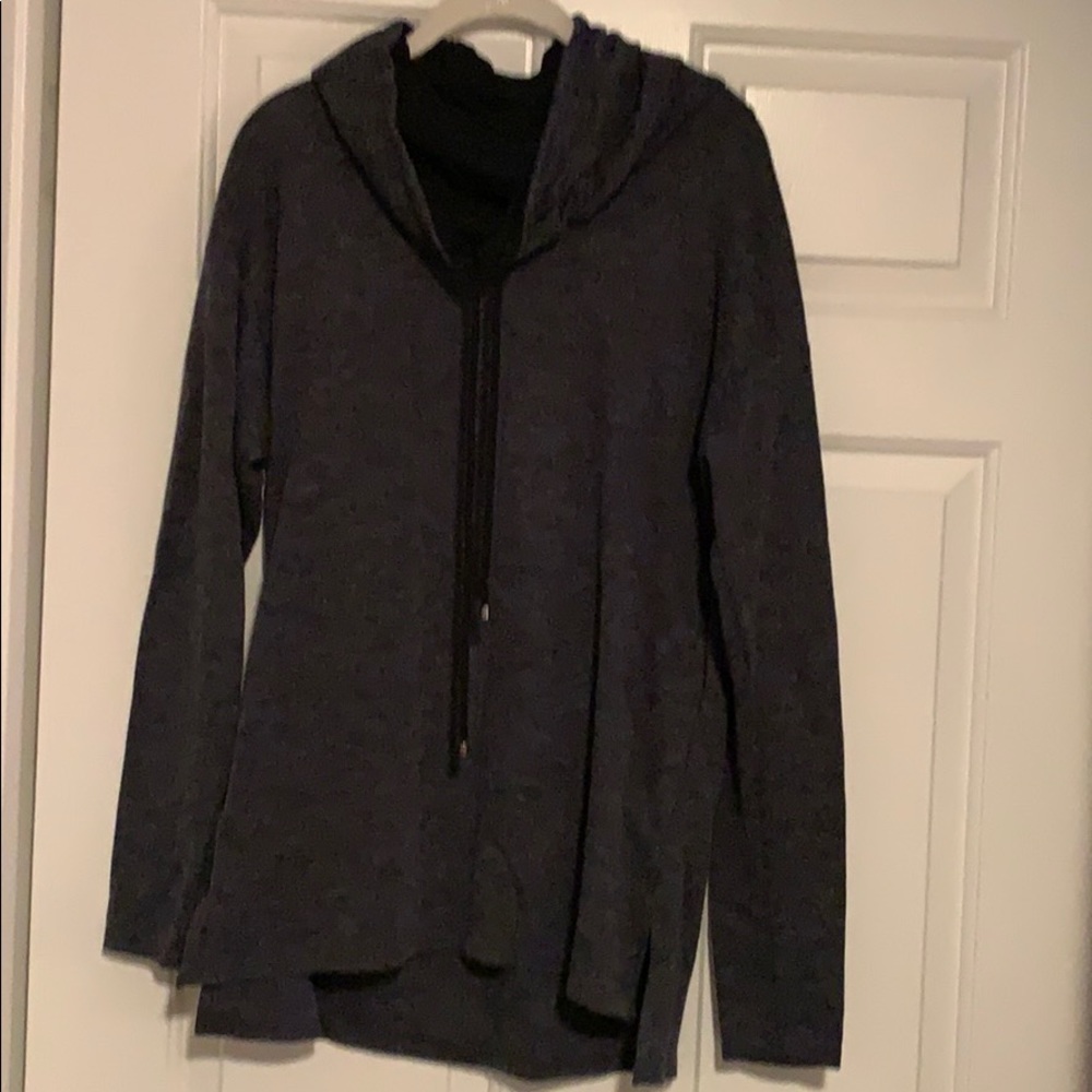 Steel Blue Cowl Neck Long-sleeve Shirt